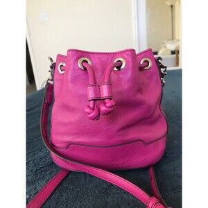 Rebecca Minkoff mini Fiona bucket crossbody bag in hot pink